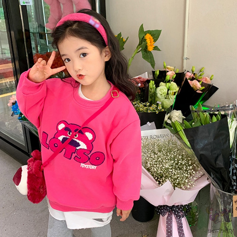 Áo Sweater Dài Tay Họa Tiết Hoạt Hình Theo Phong Cách Thu Đông Hàn Quốc Dành Cho Bé Gái