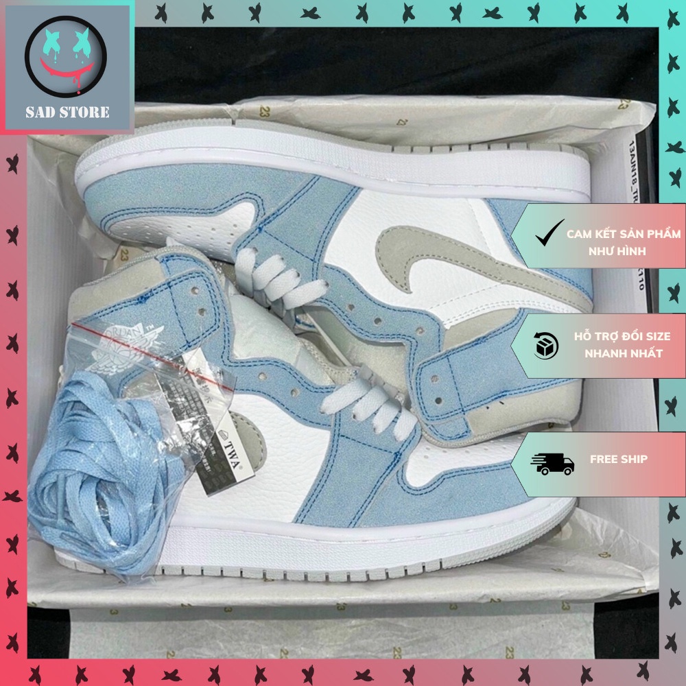 Giày Jordan Cổ Cao, Giày JD1 Xanh Navy Thể Thao Nam Nữ Full Box
