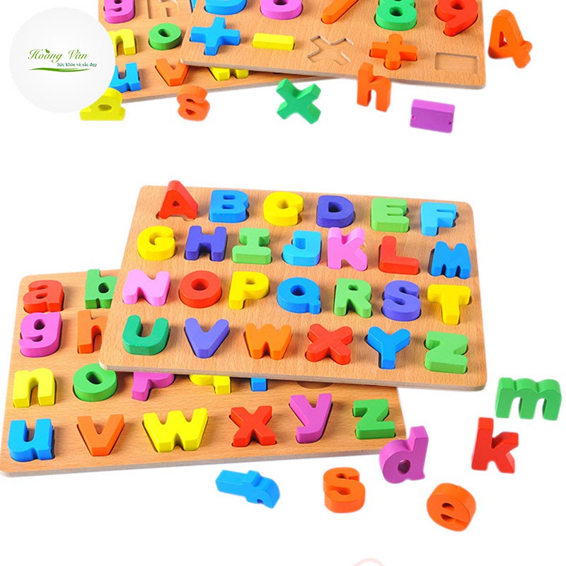 Bảng chữ cái Tiếng Anh - Chữ nổi làm bằng gỗ tự nhiên