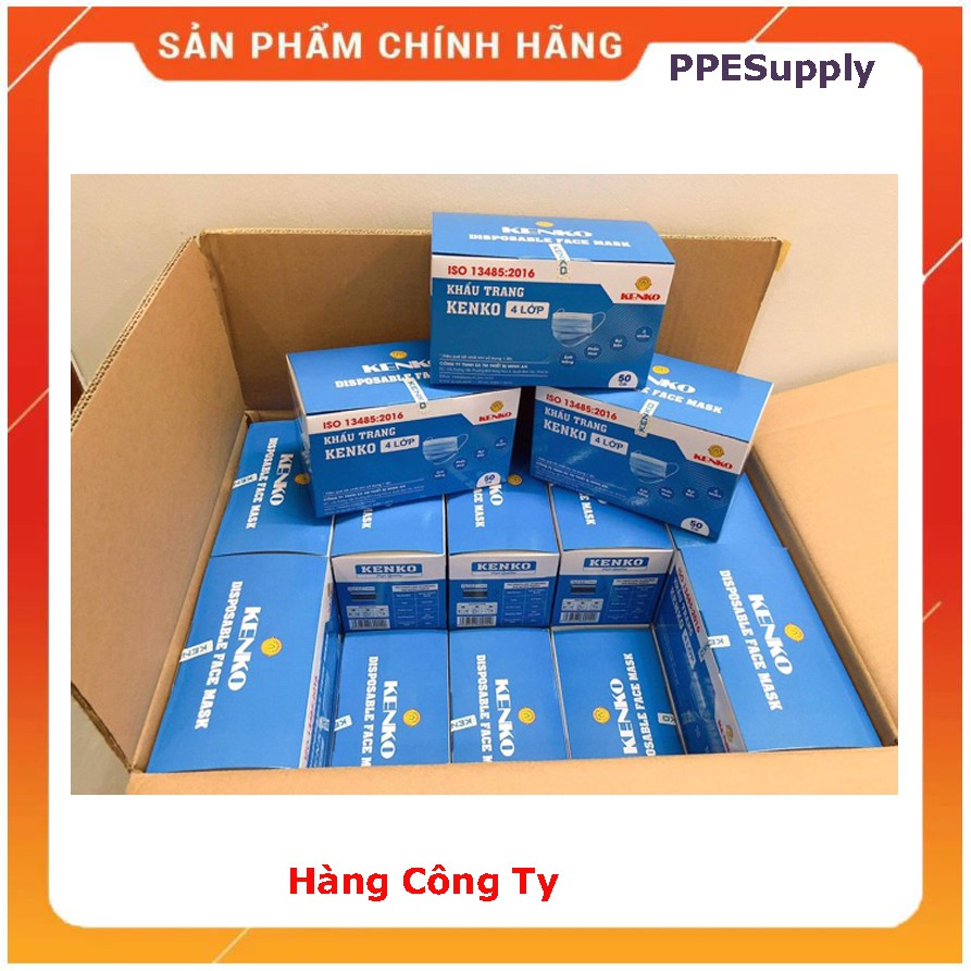 Khẩu trang 💥𝑭𝑹𝑬𝑬𝑺𝑯𝑰𝑷💥 Khẩu trang y tế 4 lớp Kenko