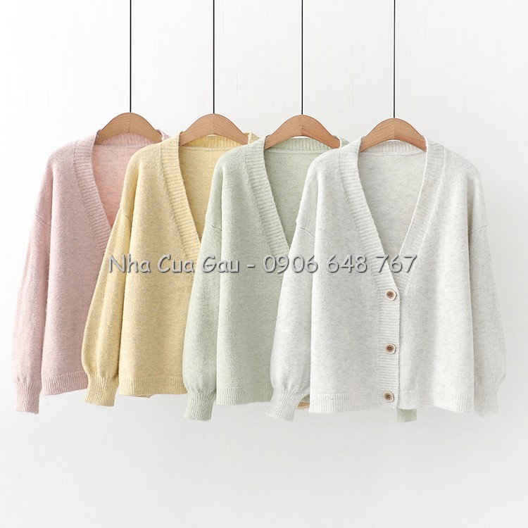 Áo Khoác cardigan len 3 cúc vuông đẹp, xịn xò lắm luôn í