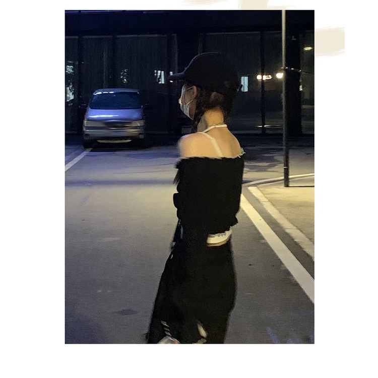 Set áo thun tay dài + áo hai dây màu trơn thời trang cho nữ