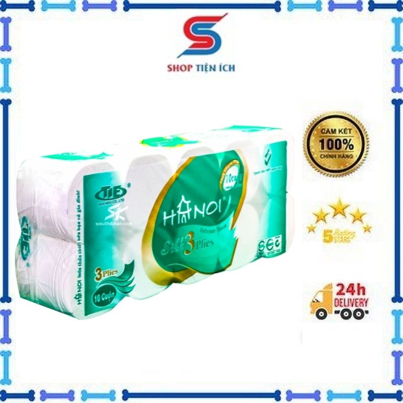 Giấy vệ sinh Hà Nội chính hãng loại 1 nặng 1,6 kg (có lõi và không lõi) -Shop Tiện Ích