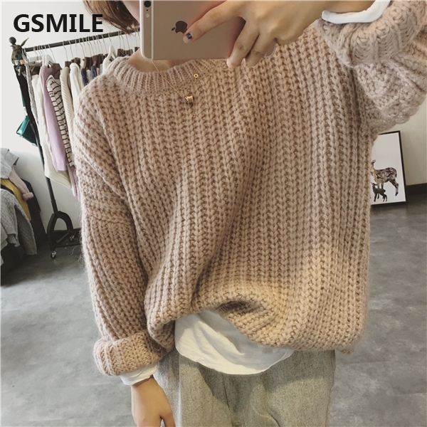 Áo len dệt tay dài dáng rộng dễ thương phong cách Hàn Quốc | BigBuy360 - bigbuy360.vn