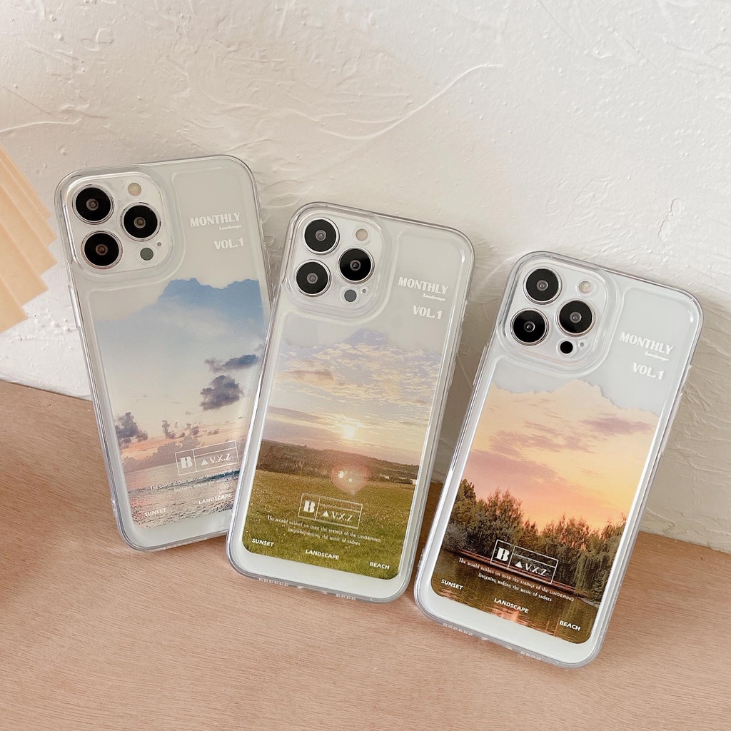 Ốp Điện Thoại TPU Silicon Hình Phong Cảnh Cho IPhone 13 Pro max IPhone 12 IPhone 11 IPhone xr xs max 7 8 plus