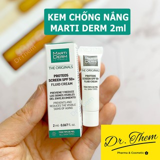 ✅[CHÍNH HÃNG] [Size 2ml] Kem Chống Nắng MARTIDERM Proteos Screen SPF 50+ Fluid Cream - Marti Derm Phổ Rộng - Mini