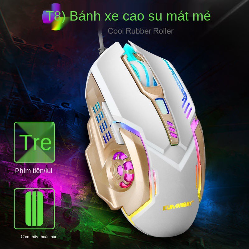 Bộ bàn phím và chuột thao tác có trọng lượng bằng kim loại dây ánh sáng máy tính để thiết bị ngoại vi trò chơ | BigBuy360 - bigbuy360.vn