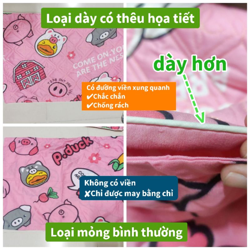 Vỏ áo gối bông dày dặn poly cotton có may họa tiết, kích thước 45*65 mẫu đẹp mới nhất