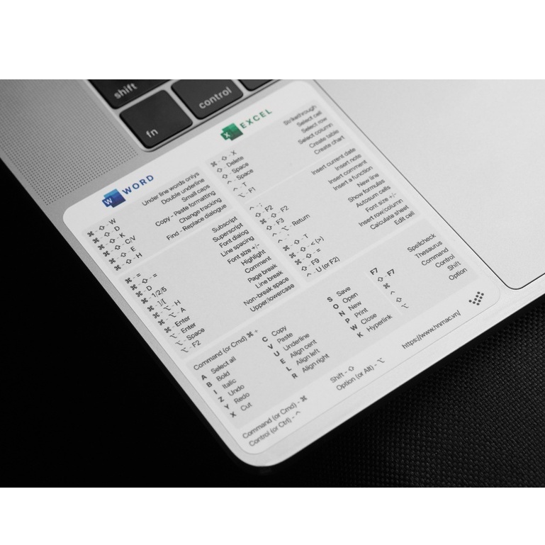 Sticker phím tắt Office cho Mac