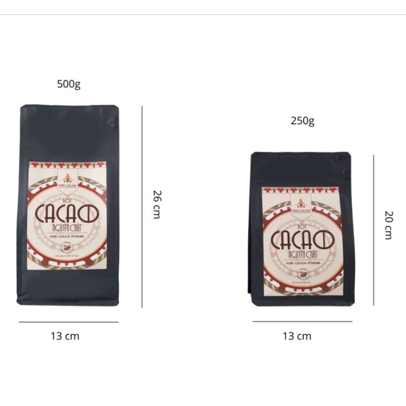 Bột cacao nguyên chất Tỷ lệ bơ 20%- Bản Cacao - Không đường, không phụ gia