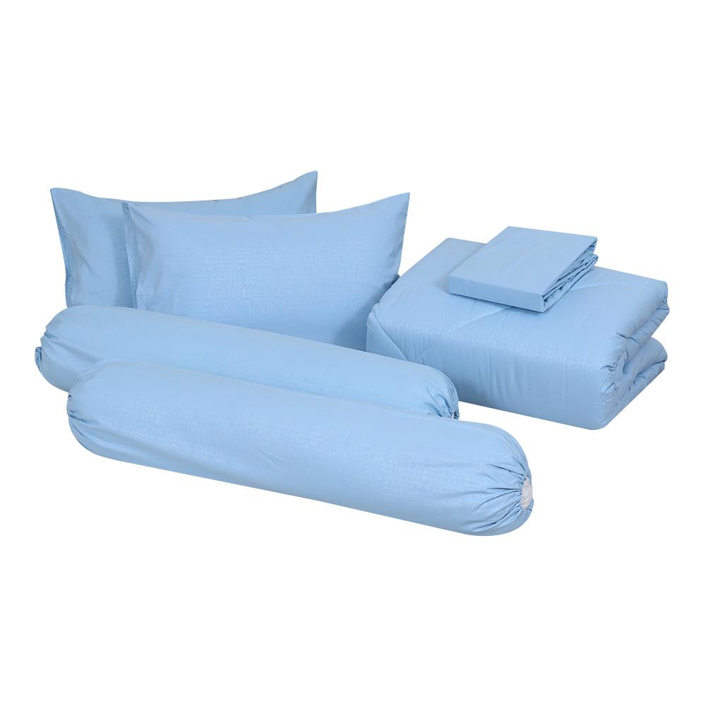 HomeBase HLS Bộ ga gối trải giường mền microfiber Thái Lan King size 183x198x31cm xanh dương Orisis