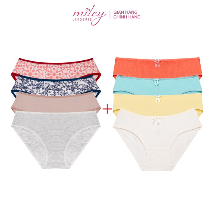 [QUÀ TẶNG 70K] Combo 4 Quần Lót Cotton Flexi + Combo 4 Quần Lót Modal Miley Lingerie BCP40-BCS40-BCS04