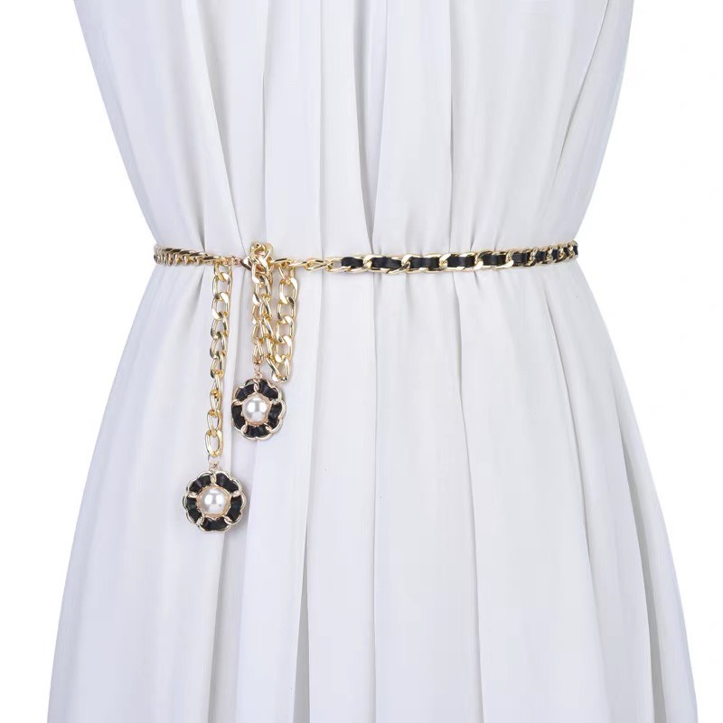 Dây xích hoa mix da 3 màu thắt váy cực sang chảnh dành cho bạn nữ