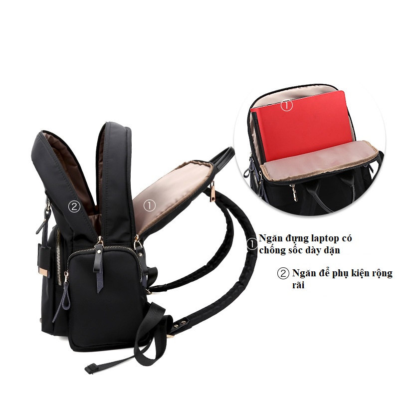 Balo Laptop, Du Lịch Nữ Cao Cấp Chống Nước Thời Trang BL025