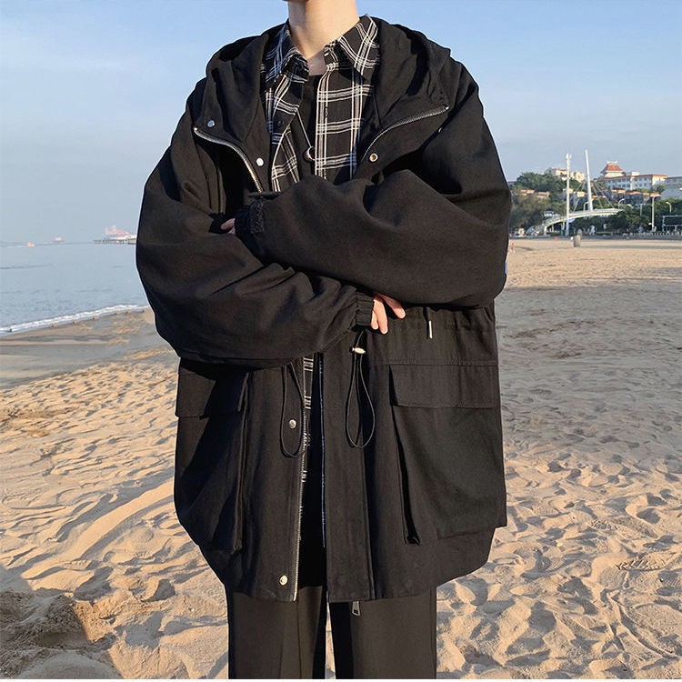 Áo Khoác Nam Dài Tay Có Mũ Thời Trang Nhật | BigBuy360 - bigbuy360.vn