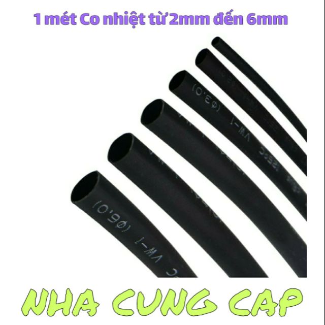 (GIÁ HỦY DIỆT) 1 MÉT GEN CO NHIỆT TỪ 2MM ĐẾN 6MM