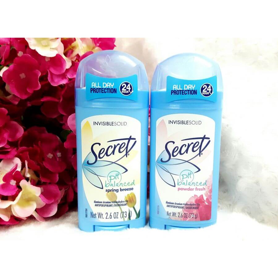 Lăn khử mùi dành cho nữ Secret Clear dạng sáp 73g hương thơm đa dạng, ngăn mùi hiệu quả