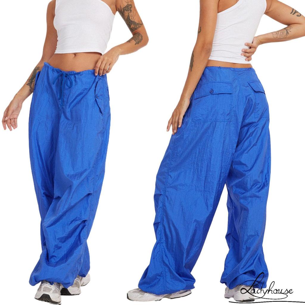 Quần Dài Dáng Rộng Màu Sắc Đơn Giản Có Dây Rút Dành Cho Nữ