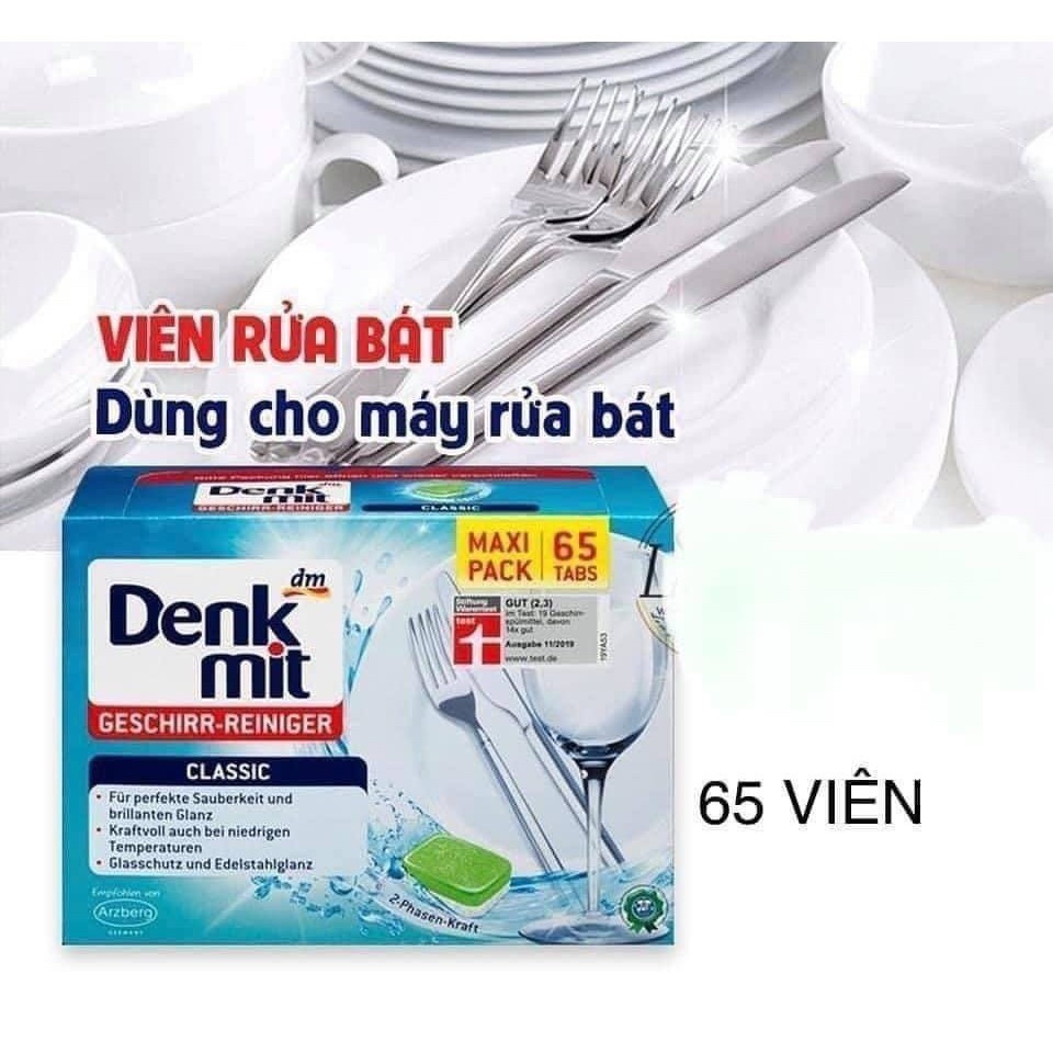 Viên rửa bát DENKMIT 65 viên dành cho máy rửa chén bát [hàng Đức chính hãng]