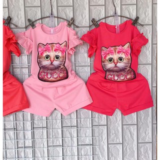 Bộ mèo xinh cách điệu vai cho bé gái giảm chỉ còn 55,890 đ