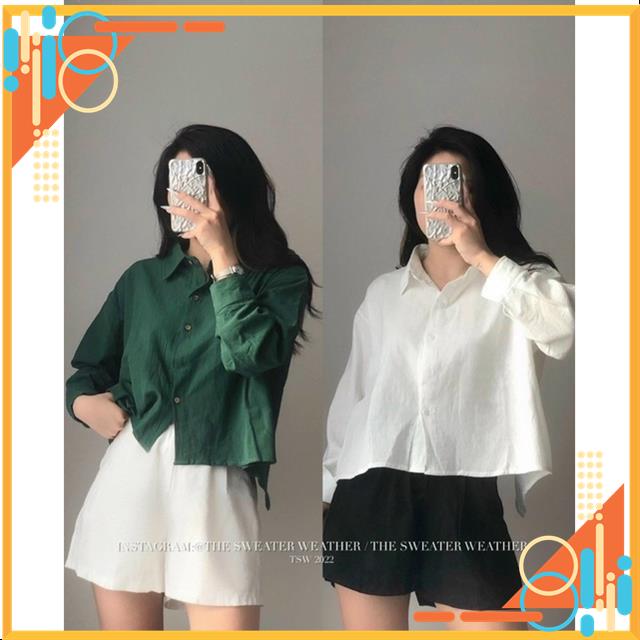 Áo sơ mi chéo tà, áo croptop vạt tà sau lưng MSP90804