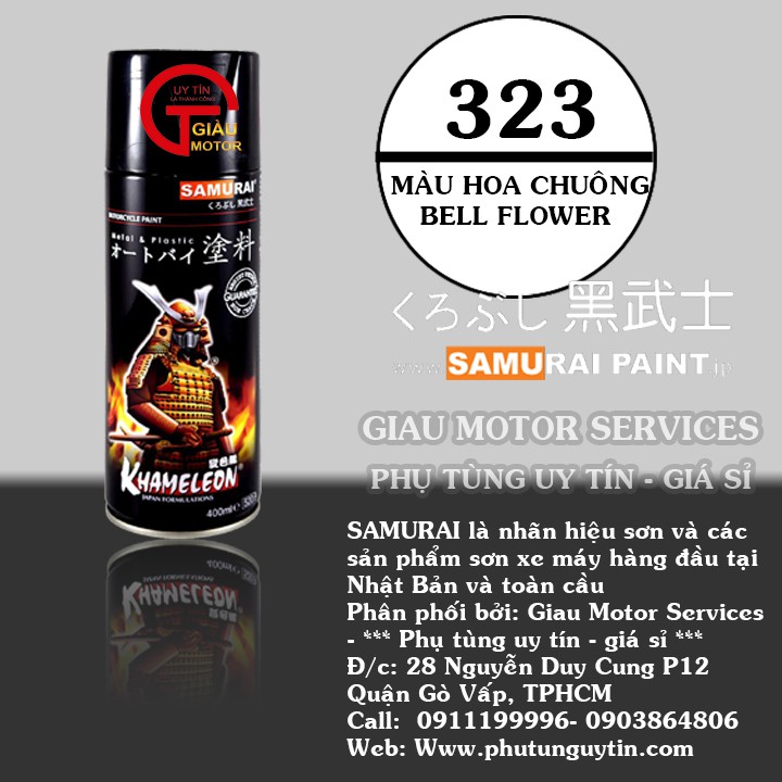 Samurai 323 - Sơn Xịt màu hoa chuông _ Bell Flower