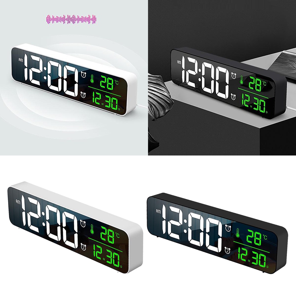 Đồng Hồ Báo Thức Kỹ Thuật Số Cao Cấp Với 2 Chế Độ Báo Thức Và Màn Hình Hiển Thị Nhiệt Độ Dùng Trang Trí Phòng Khách / Văn Phòng