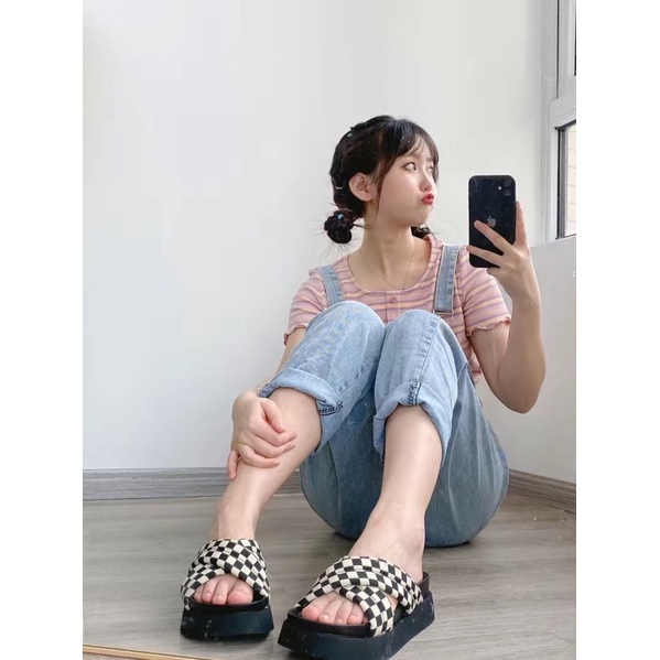 Dép sandal quai chéo đế dày new 2022