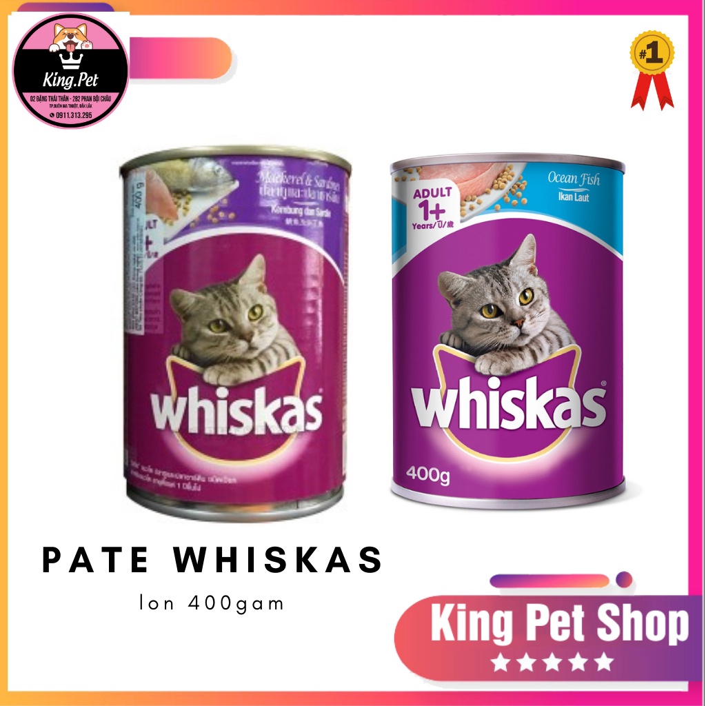PATE WHISKAS Lon 400g- THỨC ĂN CHO MÈO