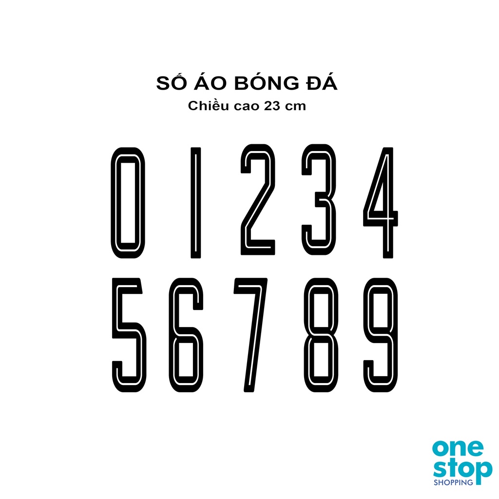 Decal SỐ ÁO fonts Udinese (khách mua về tự ủi lên áo) Oneshop