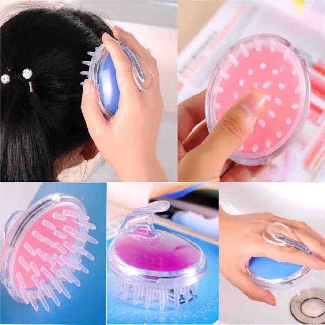 Bàn Chải Massage Da Đầu Bằng Silicone Tiện Dụng