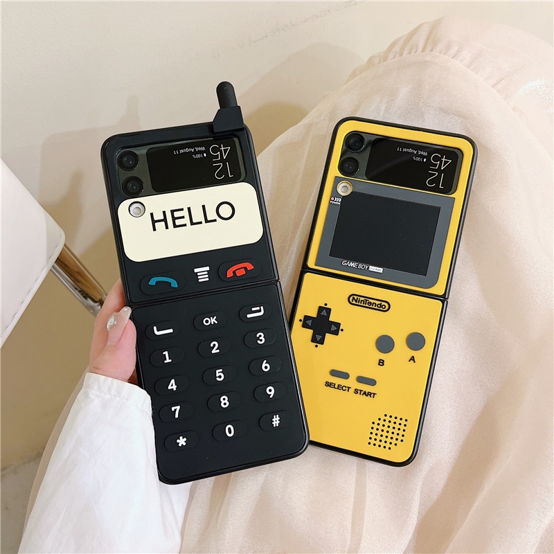 Ốp Điện Thoại Silicon Chống Sốc Hình Máy Chơi Game 3D Cho Samsung Galaxy Z Flip 3 4 5G 2 Trong 1 Samsung Z Flip3