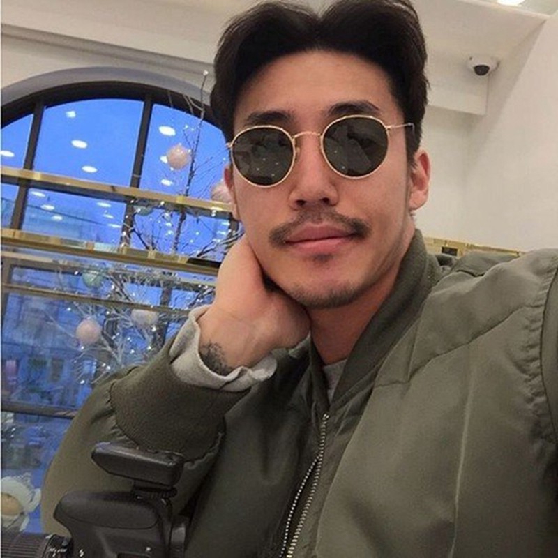 Kính mát gọng tròn chống tia UV thiết kế thời trang cho nam nữ