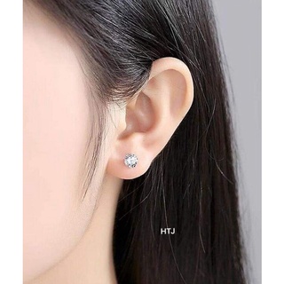 Bông tai nụ đá bạc ta 5li