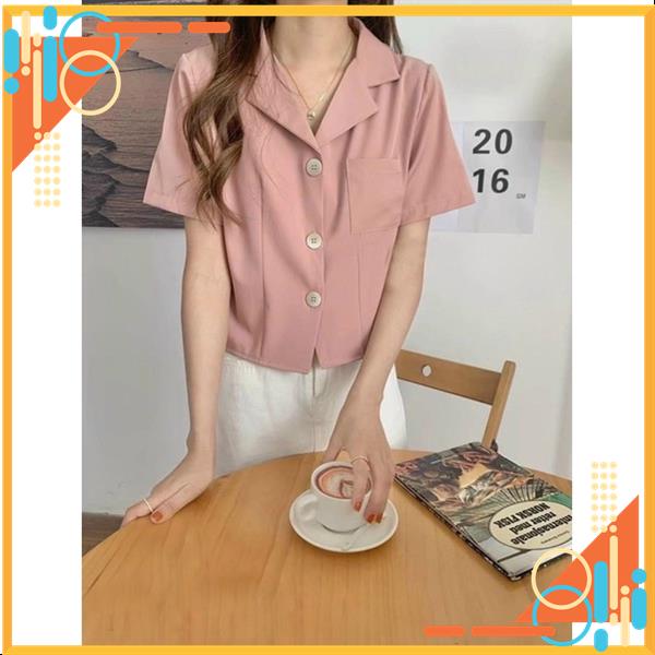 Áo crotop, áo sơ mi crotop, áo sơ mi cổ vest nhiều màu MSP11194 | BigBuy360 - bigbuy360.vn