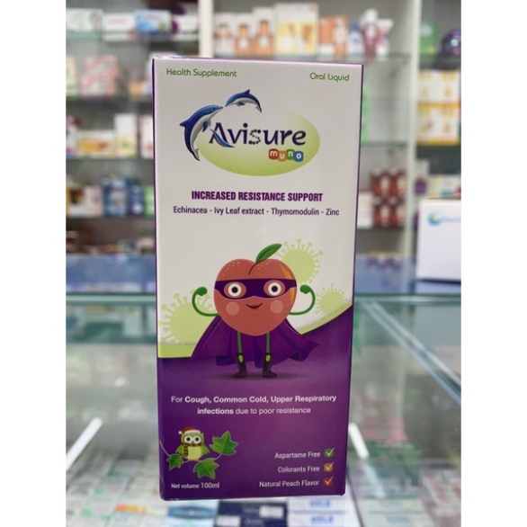 Avisure muno thymomodulin kẽm zinc gluconate lysine tăng đề kháng cho bé beta glucan bổ sung vitamin c lá thường xuân