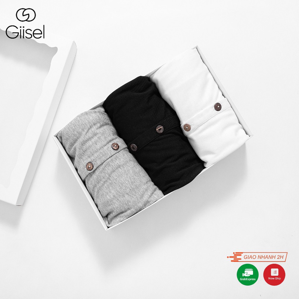 Áo thun nam nữ unisex phông cộc tay henley 3 khuy cotton co giãn Giisel | BigBuy360 - bigbuy360.vn