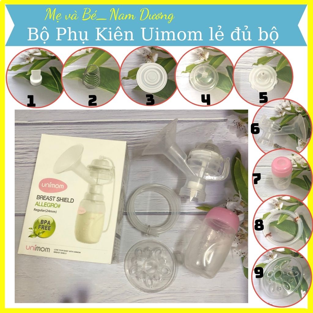 Phụ Kiện Máy Hút Sữa Unimom! ( lẻ đủ bộ) chính hãng Unimom Hàn Quốc, chất liệu an toàn