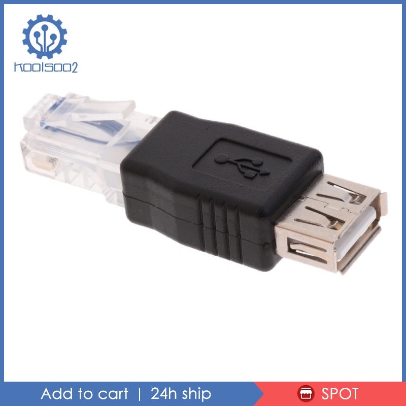 Set 2 Đầu Chuyển Đổi Mạng Ethernet Male Sang Usb2.0 Female