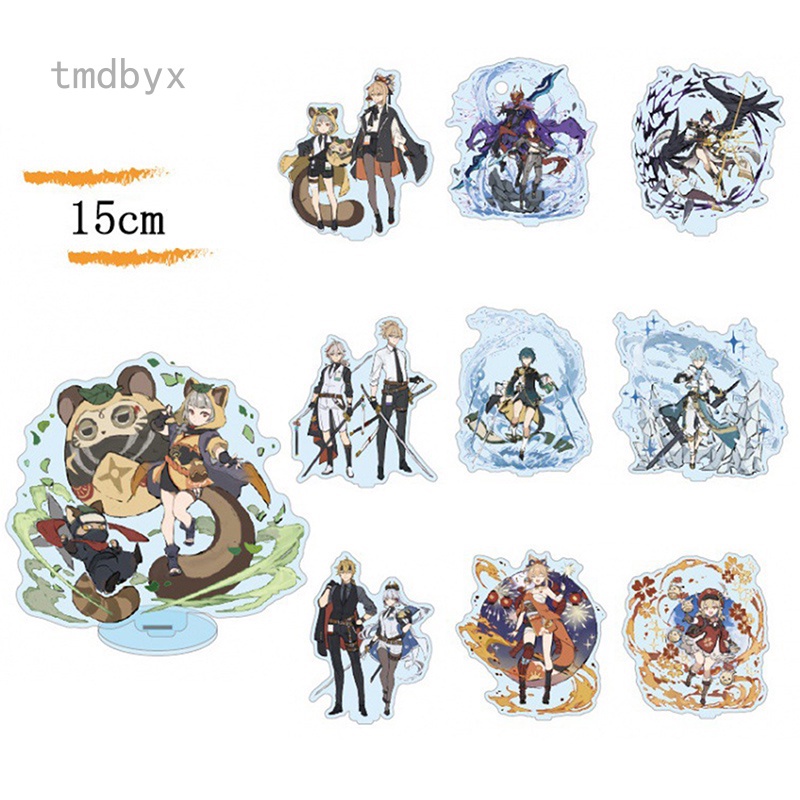 Mô hình nhân vật anime Genshin Impact Zhongli Diluc Venti Klee Keqing Qiqi bằng acrylic để bàn trang trí