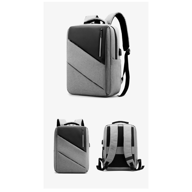Balo cặp laptop Hàn quốc có sạt phản quan Đen Xám Phối A03 H1991 chống nước kép vào vali Shalla