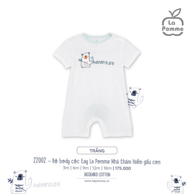 Bộ body cộc tay La Pomme nhà thám hiểm kích cỡ từ 6-18M