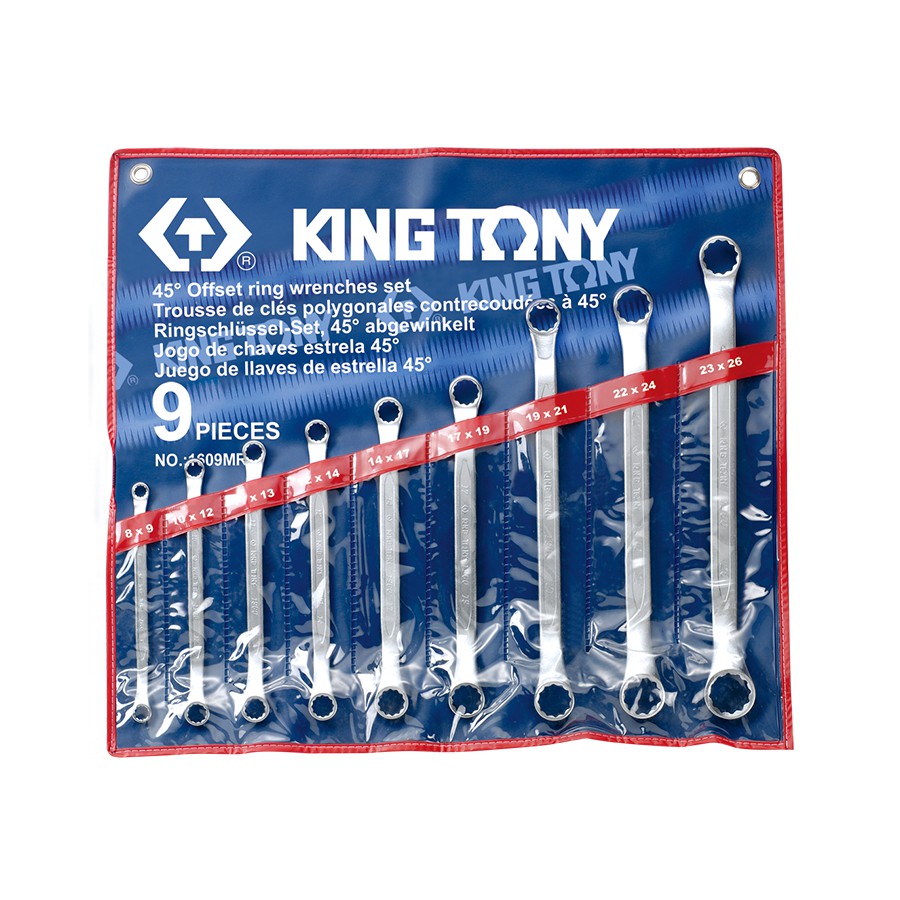 8-26mm Bộ hai đầu vòng 9 cái hệ mét Kingtony 1609MR