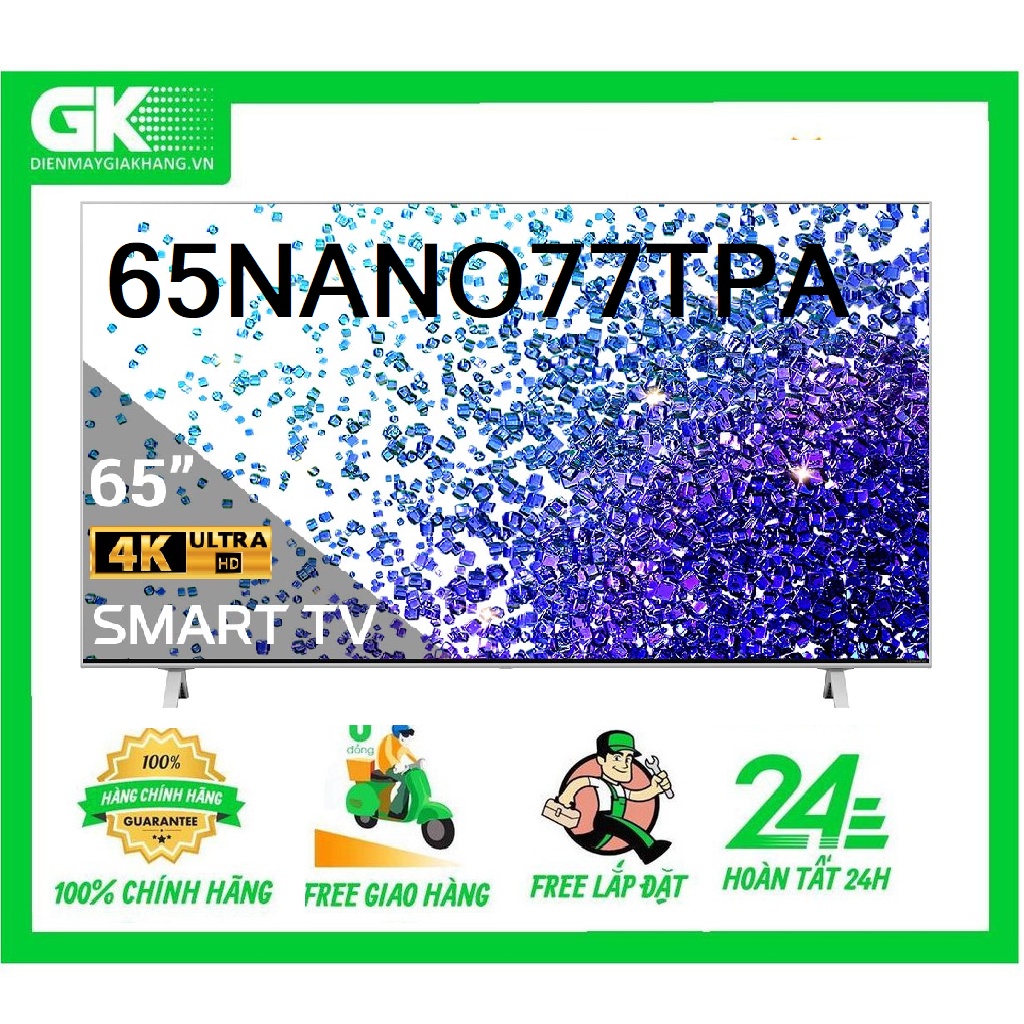 65NANO77TPA - MIỄN PHÍ CÔNG LẮP  - Smart Nanocell Tivi LG 4K 65 Inch 65NANO77TPA ThinQ AI Hệ Điều Hành WebOS
