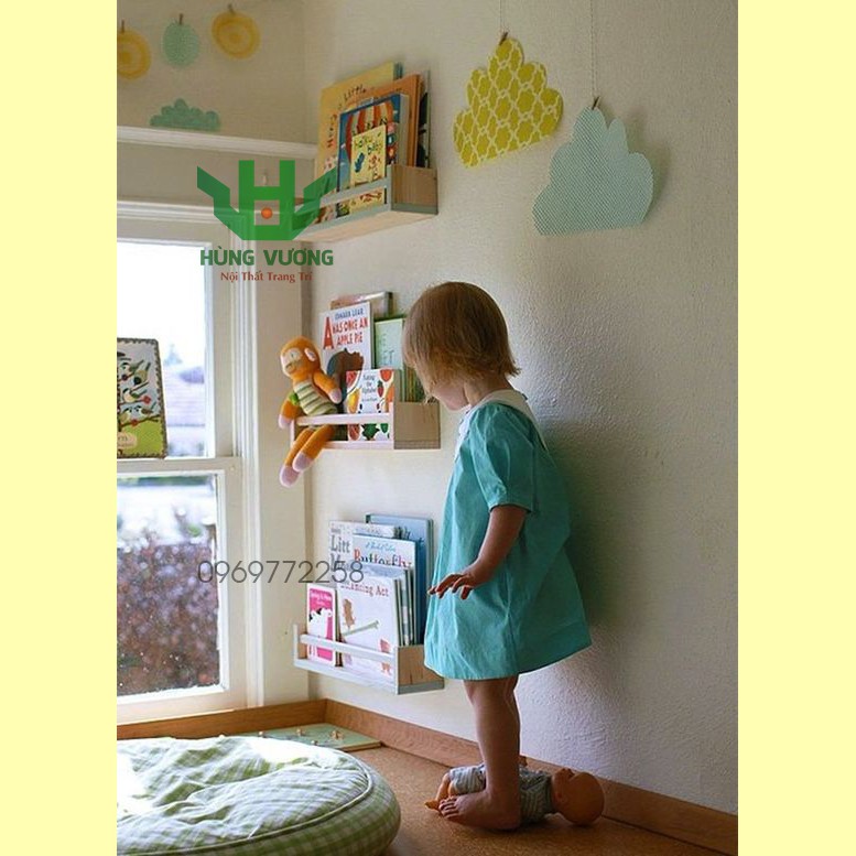 Kệ để phích nước an toàn cho trẻ nhỏ  - Kệ Trang Trí Treo Tường Gỗ Thông DIY