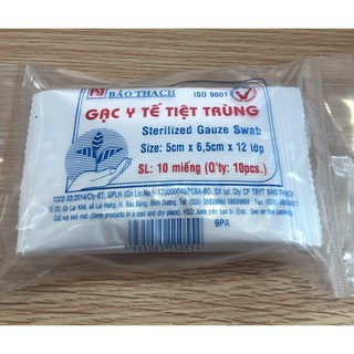 Gạc Y Tế Tiệt Trùng Phẫu Thuật Bảo Thạch ( 5cm x 6,5cm x 12 Lớp )