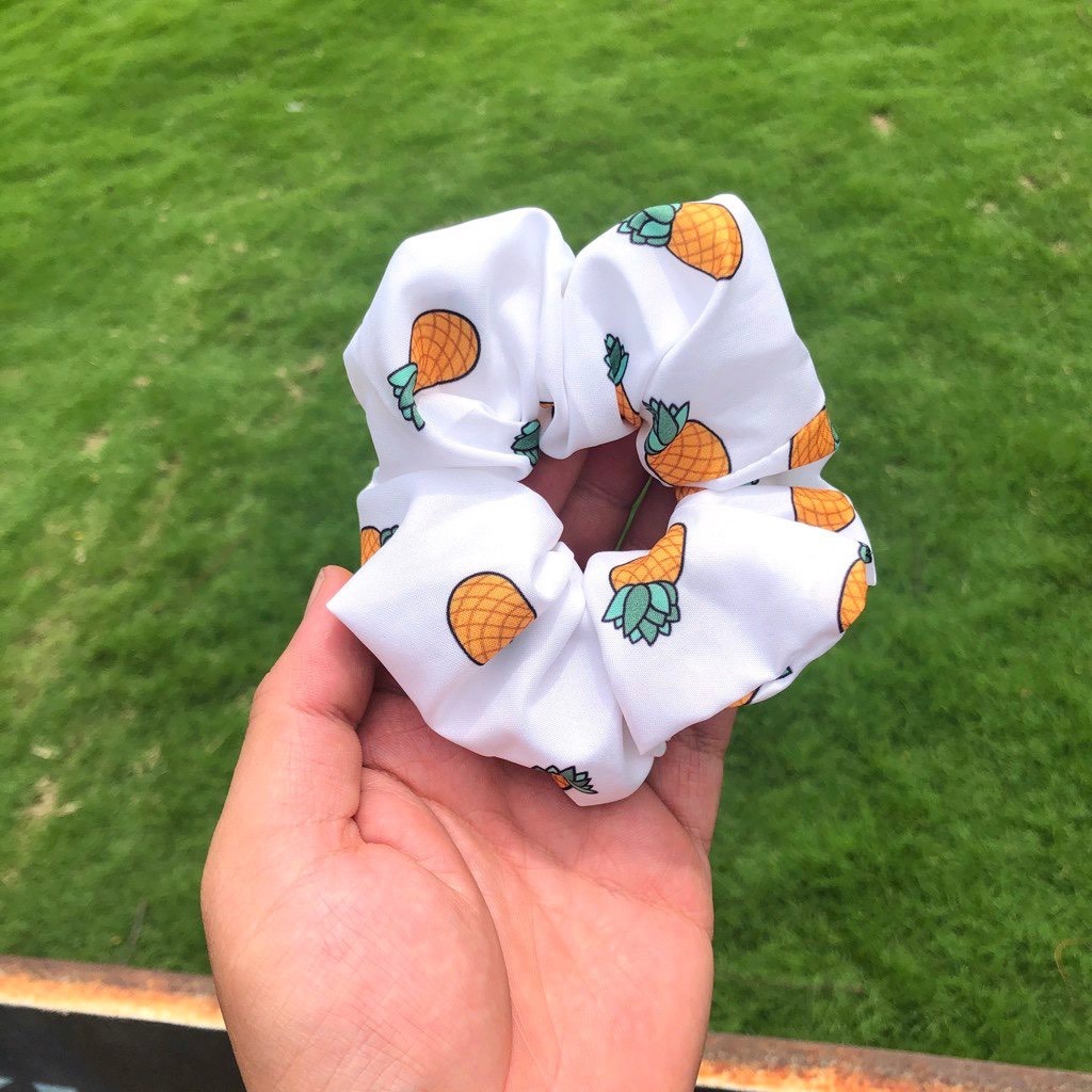 [ Ảnh Thật ] Buộc Tóc Vải Scrunchies Trái CâyHọa Tiết