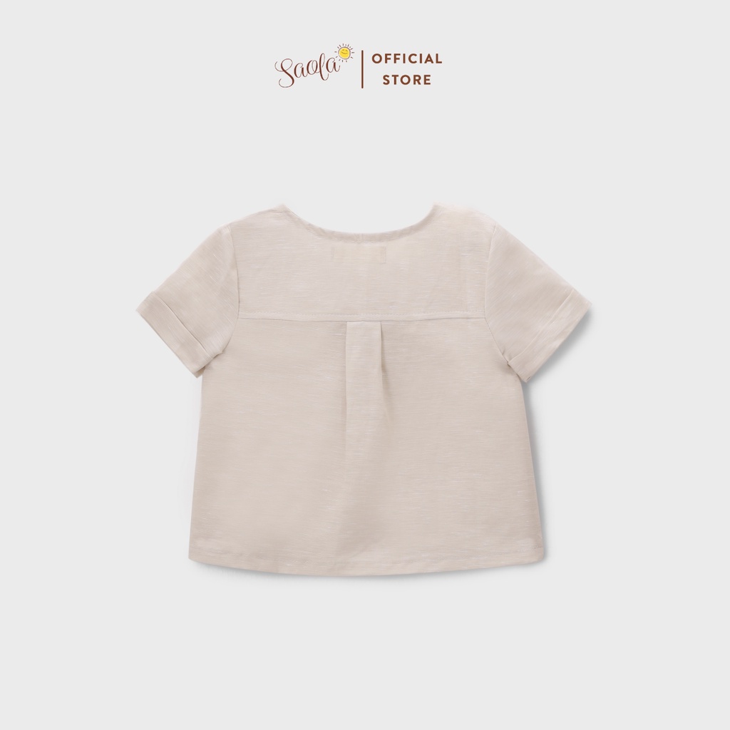 Áo Sơ Mi Bé Trai Cổ Tròn Tay Ngắn Chất Liệu Linen - VENTI SHIRT - TOL006 - SAOLA KIDS CLOTHING