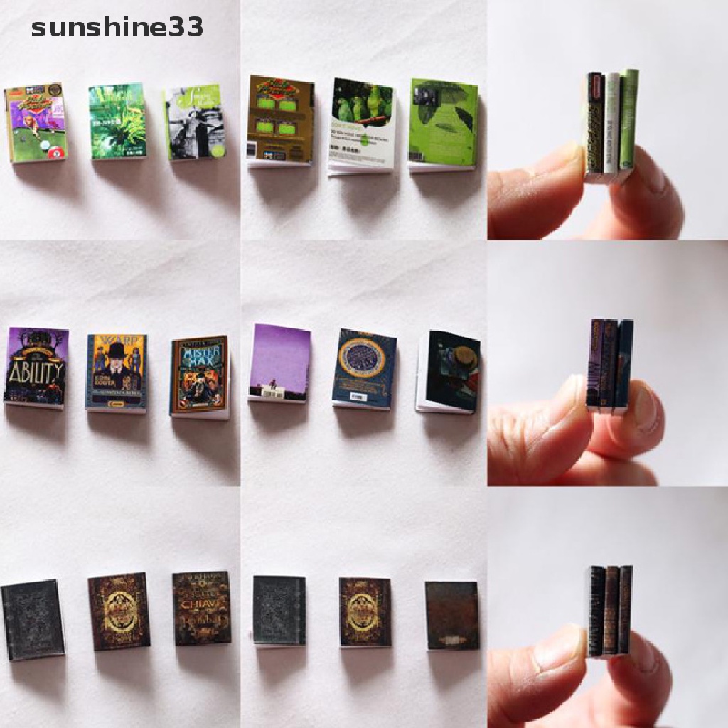 1 Bộ / 3 Cuốn Sách Và Tạp Chí Trang Trí Nhà Búp Bê 1: 12