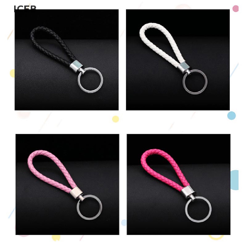 Phụ Kiện Móc Khóa Dây Da Bện Thủ Công ic Phụ Kiện Túi Xách my